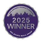 Des Moines' People's Choice 2025 Winner badge