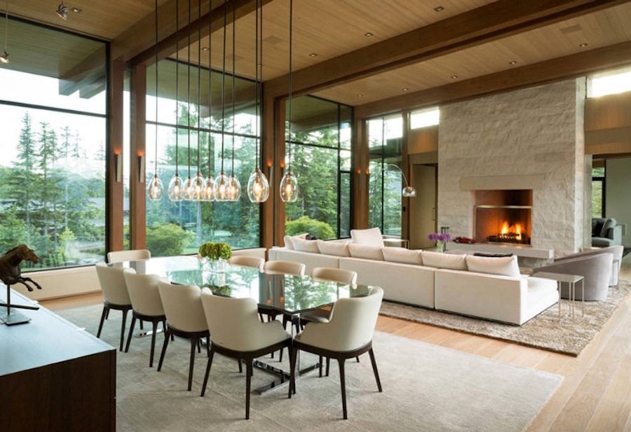 The inside of a contemporary style home